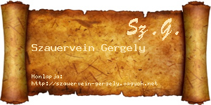Szauervein Gergely névjegykártya